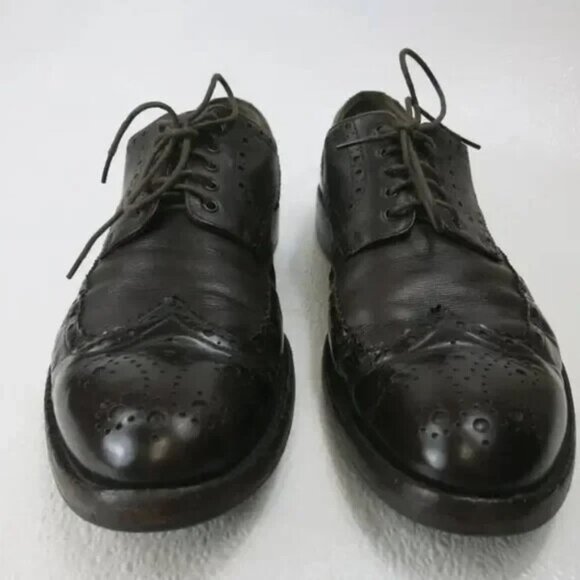 Giorgio Armani Brogue Leather Wingtip Oxfords Shoes Footwear Zapatos Kutsu 44 10